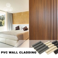 MUMU-paneles de pared de vinilo curvo para baño, azulejos 3D, revestimiento de madera de PVC para Interior acanalado, con función impermeable