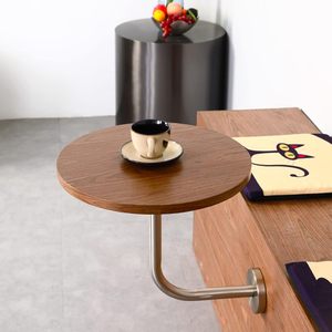 <span class=keywords><strong>Table</strong></span> basse ronde en bois de style industriel en forme de L avec base en métal <span class=keywords><strong>murale</strong></span> pour meubles de salon d'extérieur d'hôtel - Product Image 5