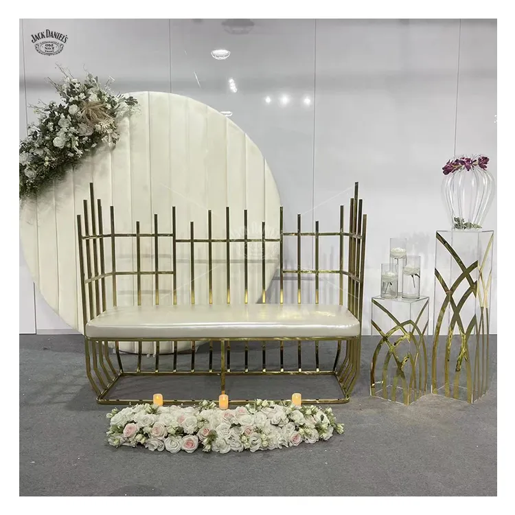 Mariage d'événement le plus vendu de Chine avec un canapé de meubles de mariage en acier inoxydable doré