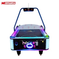 Marwey Machine de jeu d'arcade de hockey sur air électronique de luxe à monnayeur, Table de hockey sur air d'arcade portable d'intérieur