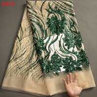 3459 Nouveauté Tissu en dentelle de tulle africaine française à sequins 2023, de haute qualité et de luxe, pour la confection de robes de mariée et de soirée