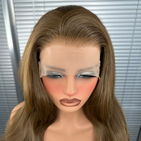 Perruque synthétique Lace Front Futura ondulée couleur brun clair, résistante à la chaleur, anti-emmêlement, prête à porter, idéale pour un usage quotidien
