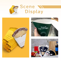 Support d'emballage personnalisé pour crêpes gaufrées, cônes à churros, boîte à crêpes en papier enduit de cire avec logo imprimé