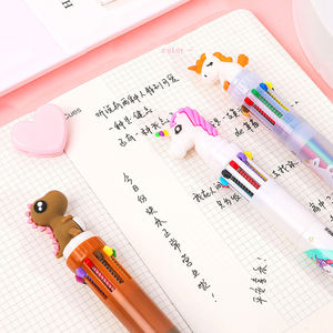Stylos à bille kawaii mignons en forme de flamant rose, 10 couleurs en 1 stylo, stylo à bille multicolore pour enfants, cadeau, fournitures scolaires et de bureau - Product Image 3