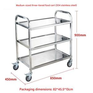 Carrito de Servicio de Acero Inoxidable para Hostelería, Carrito de Comida para Hotel, Carrito de Servicio para Restaurante con 4 Ruedas para Cocina, Precio de Fábrica al por Mayor - Product Image 3
