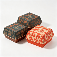 Boîte à hamburger en carton blanc personnalisée écologique, emballage alimentaire compostable pour chaîne de restauration rapide