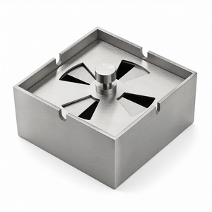 Cendrier haut de gamme en acier inoxydable avec couvercle rotatif, cendrier hermétique coupe-vent pour usage domestique OEM - Product Image 5