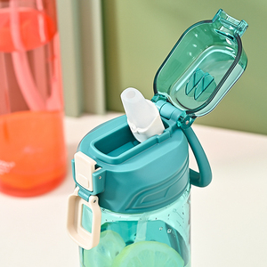 Portable Plastic Cup Student Children Adult Sports Water <b>Bottles</b> Holding <b>Straw</b> Water <b>Bottle</b> Gift Printing - Product Image 3