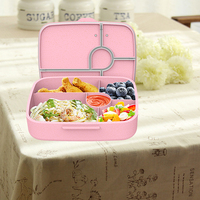 Boîte à bento moderne pour enfants, personnalisable, meilleur prix, en plastique, étanche, 5 compartiments, avec joint de sécurité