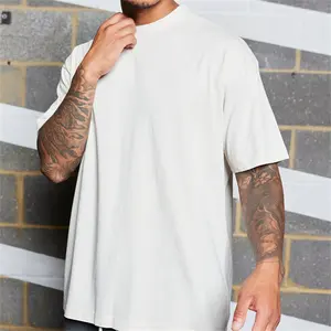 OEM Wholesale Vintage Streetwear Hip Hop Blank Oversized Cotton Crew Neck Men's White T-Shirts