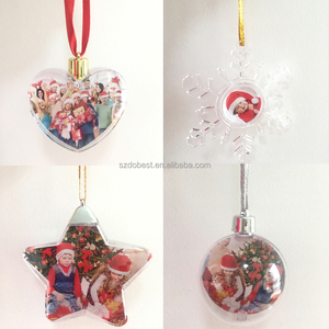 Décorations <span class=keywords><strong>de</strong></span> Noël personnalisées en plastique vierge à insérer photo, en forme <span class=keywords><strong>de</strong></span> cœur, <span class=keywords><strong>étoile</strong></span> ou rond, pour <span class=keywords><strong>sapin</strong></span> <span class=keywords><strong>de</strong></span> Noël, à suspendre, cadeau - Product Image 3