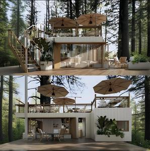 Spacieuses maisons conteneurs en acier de luxe pour villas Resorts Escapades rurales Construction rapide Scenic Salon Chambre Salle de bain - Product Image 2