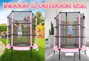 Trampoline de saut 55 pouces Trampoline pour enfants avec filet de sécurité - Product Image 3