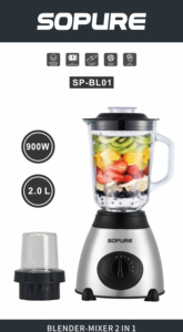 เครื่องปั่นอเนกประสงค์ SOPURE SP-BL01 900W 2.0L 8 ใบมีด สำหรับใช้ในครัวเรือน 2in1 - Product Image 2