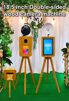 Photomaton en bois véritable pratique et élégant avec trépied et support de tablette dans un flight case