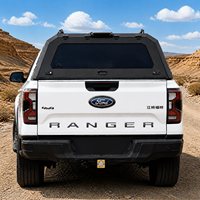 Couverture de benne rigide en acier au carbone sur mesure pour Ford Ranger/Everest, avec design aile arrière en verre sur les deux côtés, étanche et sans perçage