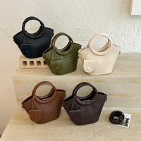 Sac à main tissé de haute qualité pour femme avec poignée ronde, idéal pour les rendez-vous et les voyages, sac bandoulière