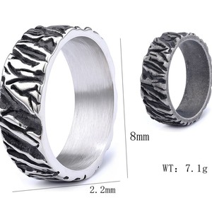 <span class=keywords><strong>Anello</strong></span> Vintage in Acciaio Inossidabile Placcato Nero con Testo Runico Vichingo, Impermeabile e Antiossidante, Misure da 7 a 15 - Product Image 3
