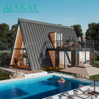 Maisons préfabriquées modulaires, maisons en forme de A, villas triangulaires de luxe, maisons conteneurs à installation rapide, maisons préfabriquées avec terrasse