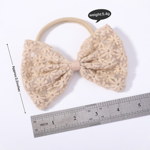European American Bow Hair Band Headwear Cute <strong>Baby</strong> Embroidery Printed Nylon <strong>Headband</strong> <strong>Baby</strong> Hair Accessories - Product Image 4