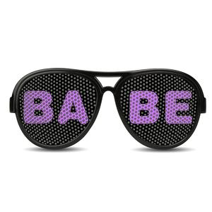 Feirong卸売カスタムロゴ印刷プラスチックプロモーション<span class=keywords><strong>BABE</strong></span>レターパーティーハロウィーンレンズピンホールステッカーレンズサングラス - Product Image 5