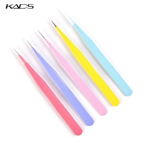 Pince à épiler KADS de haute précision à tête droite en acier inoxydable pour la pose de strass, la manucure et l'extension de cils - Product Image 6