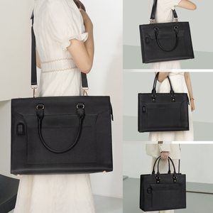 กระเป๋าถือกันน้ำสำหรับครู Relavel พร้อมพอร์ต USB กระเป๋าใส่แล็ปท็อปขนาด 17 นิ้ว กระเป๋าหนังสะพายไหล่สำหรับใส่คอมพิวเตอร์ กระเป๋าแล็ปท็อปสำหรับผู้หญิง - Product Image 6