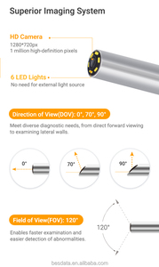 Caméra d'endoscopie diagnostique ORL portable BESDATA, endoscope rigide, housse de protection, angle de vision de 120°, écran LCD 3 pouces, photo et vidéo - Product Image 3