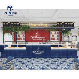 Moderna decorazione del bancone della caffetteria soluzione espositiva per decorazioni da Bar al dettaglio negozio di panetteria infissi <span class=keywords><strong>Cafe</strong></span> Interior Design - Product Image 1