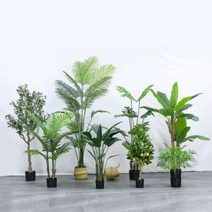 Plante artificielle nordique en pot : <span class=keywords><strong>Arbre</strong></span> du voyageur et Palmier Areca pour la décoration intérieure du salon et l'aménagement paysager artificiel. - Product Image 1