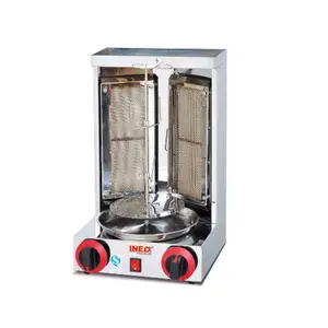 Machine portative automatique de Shawarma dinde Doner Kebab de chauffage au gaz de table de rotation automatique d'utilisation commerciale/domestique