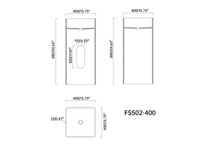 Vasque sur pied carrée en surface solide pour salle de bain, vente en gros - Product Image 6