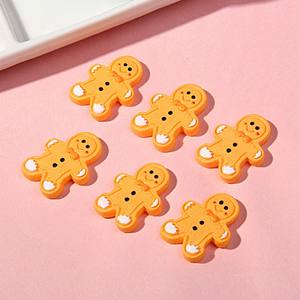 CHENXI Vente en gros de figurines de Noël en résine écologiques peintes à la main, art simple et mignon de bonbons en forme d'homme en pain d'épices - Product Image 3