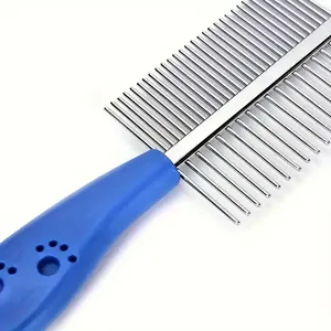 Custom Logo Pet Knotting Comb Dog Grooming Tool Stainless Steel Cat Double Sided Massage Brush