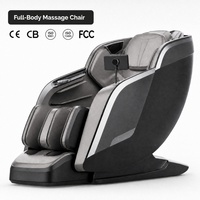 Fauteuil de massage inclinable bicolore avec massage par airbag intégral, rouleaux de massage pour les pieds, haut-parleurs Bluetooth et télécommande tactile pour salon