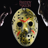 Masque en plastique rouge et blanc Jason Voorhees pour fête costumée Halloween Masque effrayant