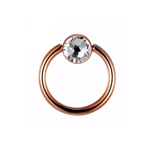 Anneaux de <span class=keywords><strong>piercing</strong></span> unisexes en titane G23 avec cristal, bijoux corporels tendance à billes captives - Product Image 5