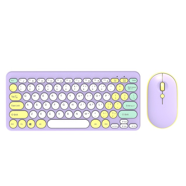 Portable Multi-color 78 Keys Mini Wireless Mouse Keyboard Combo 2.4ghz Mini Wireless Keyboard and Mouse Set for Mac Laptop