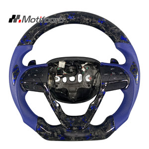 Volante de fibra de carbono forjado azul personalizado para Jeep Grand Cherokee Trailhawk 2014-2020 con levas de cambio - Product Image 1
