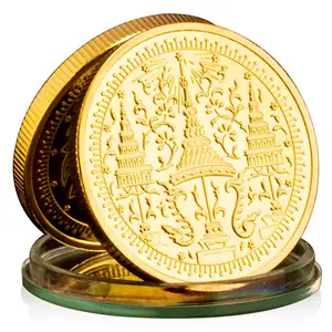 Thailand Elephant Collectible Gold Plated Souvenir Coin Buddhism Temple Good Luck Collection Art Copy Commemorative Coin