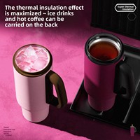 Nouvelle Tasse Isotherme en Acier Inoxydable avec Poignée, Design Minimaliste Moderne, Grande Capacité, Garde les Boissons au Froid, Idéale pour l'Utilisation en Extérieur