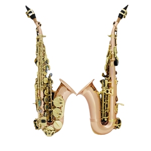 <span class=keywords><strong>Saxophone</strong></span> soprano courbé en cuivre phosphoreux, tonalité BB, cloche courbée en or <span class=keywords><strong>rose</strong></span>, boutons incrustés d'abalone, instrument à vent professionnel - Product Image 4