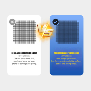 Chaussettes de compression professionnelles 200n haute élasticité personnalisées, couleur unie, nylon, pour femmes et hommes, chaussettes de sport, chaussettes de course, chaussettes de compression - Product Image 2