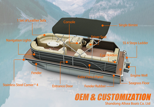 2025 <span class=keywords><strong>Europe</strong></span> approuvé <span class=keywords><strong>luxe</strong></span> personnalisé ponton bateau hors-bord moteur flottant artisanat pour la famille divertissement pêche loisirs soudé - Product Image 3