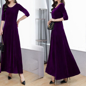 Nuevo Vestido <span class=keywords><strong>Cheongsam</strong></span> de Terciopelo Vintage para Primavera, Otoño e Invierno, con Cintura Imperio, Cuello Mao Elegante, Manga Larga, Talla Grande - Product Image 2