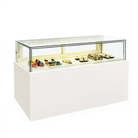 Vitrine Réfrigérée à Gâteaux Binghe, Simple Niveau, Vitrine en Verre, Refroidissement par Ventilation, Porte Coulissante pour Boulangerie et Pâtisserie