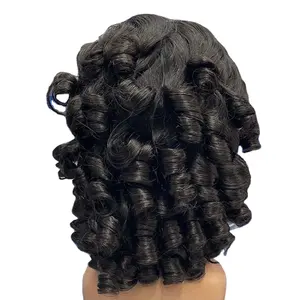 RG1040 Sale Wig 18inch Natural Black 13x4 Full frontal unit lace wig Romantic Bouncy loose wave Spring curl Double Drawn Funmi