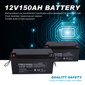 La capacité élevée <span class=keywords><strong>12V</strong></span> 150AH a scellé l'auto-décharge de <span class=keywords><strong>batterie</strong></span> au plomb basse pour le stockage d'énergie - Product Image 2
