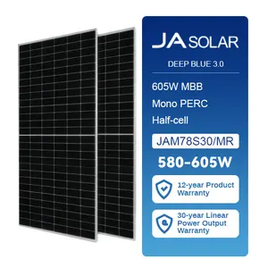 JA MBB Wholesale A Grade Half Cell Solar Panel HOT -SELL 580w-605w Wholesale A Grade Half Cell Solar Panel with Perc Type at P
