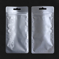 Custom Logo USB Fan Cable Phone Case Earphone Packaging Clear Plastic Zipper Bag Window Hanging Hole Moisture-proof Leak-proof